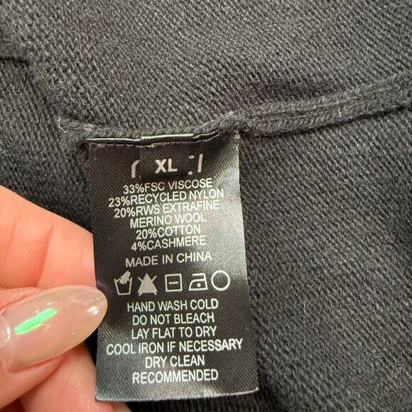 Ruti Modern Maximalist Tunic Sweater Black Size XL Wool Cashmere Blend NWT - Picture 9 of 12